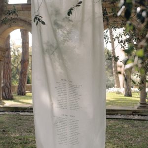 Diseño de seating plan para boda
